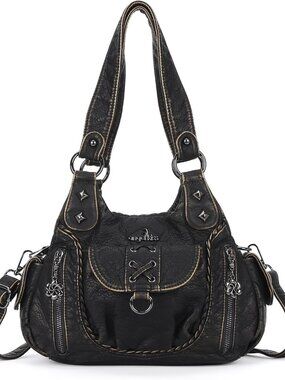 Small Purses for Women Hobo Shoulder Bags Y2K Vegan Leather Multi-Pocket Handbag
